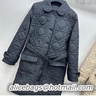 Classic Specials Dior Oblique Padded Coat with Belt DR090404 Black 2025