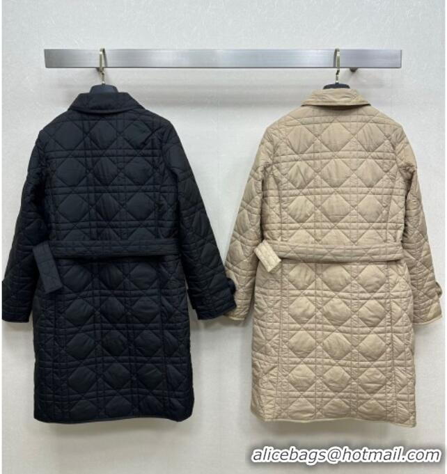 Classic Specials Dior Oblique Padded Coat with Belt DR090404 Black 2025