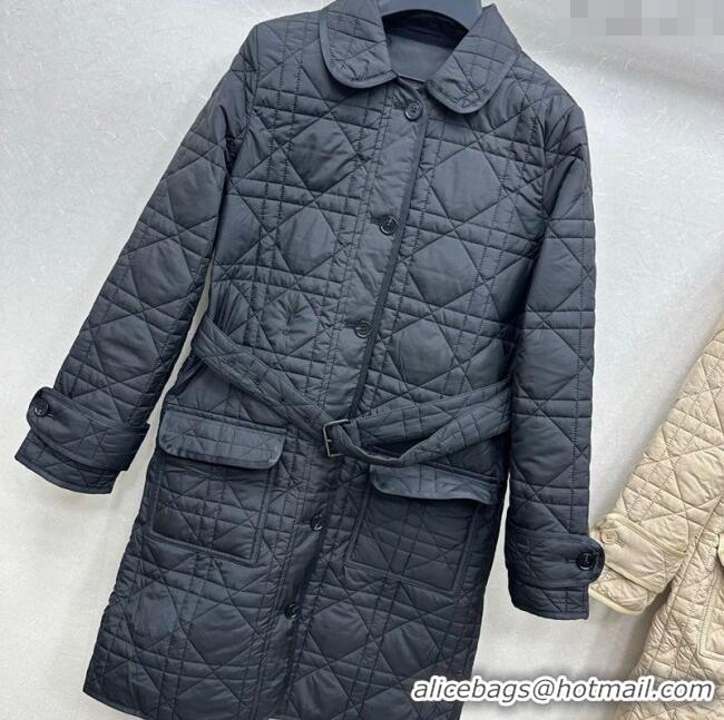 Classic Specials Dior Oblique Padded Coat with Belt DR090404 Black 2025