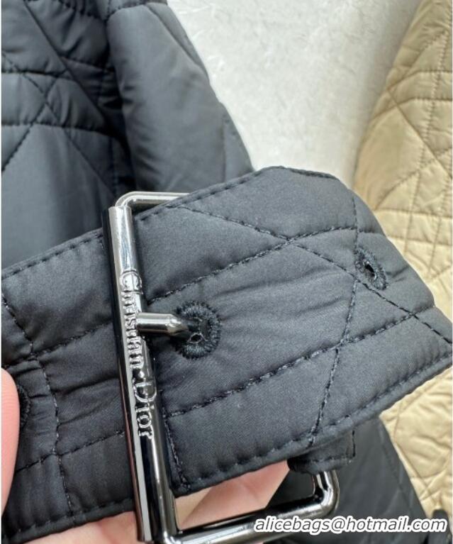 Classic Specials Dior Oblique Padded Coat with Belt DR090404 Black 2025