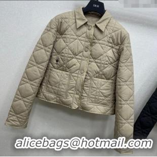 Trendy Design Dior Oblique Padded Short Jacket with Belt DR090404 Beige 2025