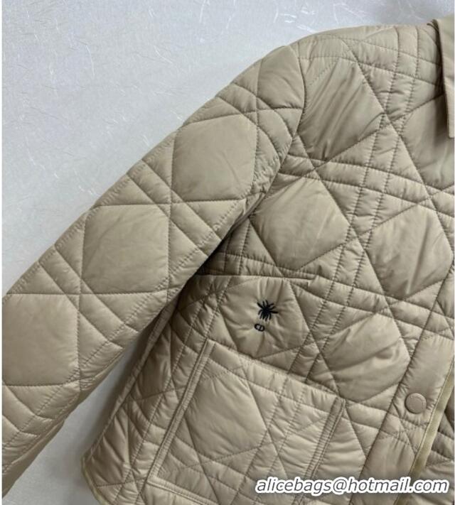 Trendy Design Dior Oblique Padded Short Jacket with Belt DR090404 Beige 2025