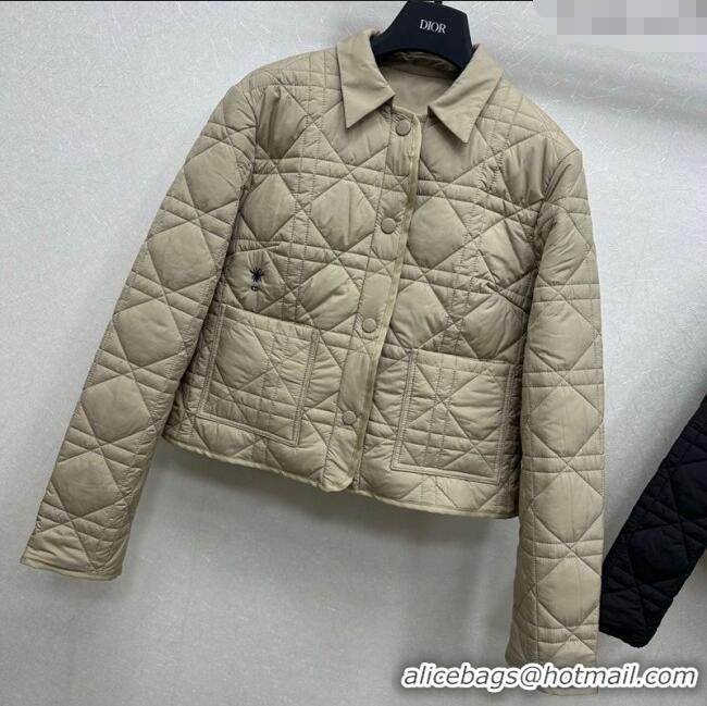 Trendy Design Dior Oblique Padded Short Jacket with Belt DR090404 Beige 2025