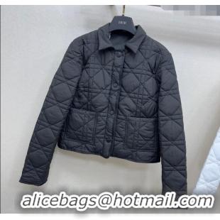 Good Taste Dior Oblique Padded Short Jacket with Belt DR090404 Black 2025