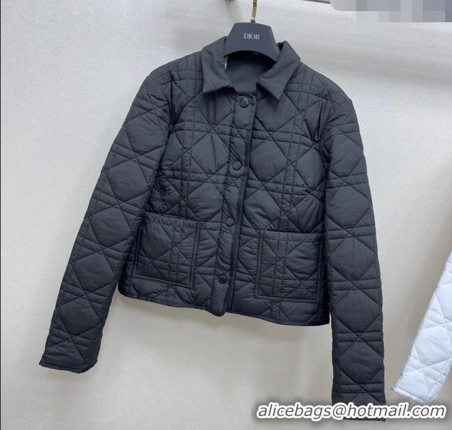 Good Taste Dior Oblique Padded Short Jacket with Belt DR090404 Black 2025