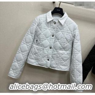 ​Super Quality Dior Oblique Padded Short Jacket with Belt DR090404 White 2025