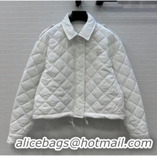 Top Quality Dior Oblique Padded Short Jacket with Strap DR090404 White 2025
