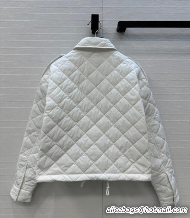 Top Quality Dior Oblique Padded Short Jacket with Strap DR090404 White 2025