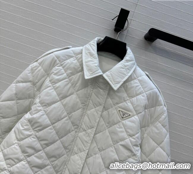 Top Quality Dior Oblique Padded Short Jacket with Strap DR090404 White 2025