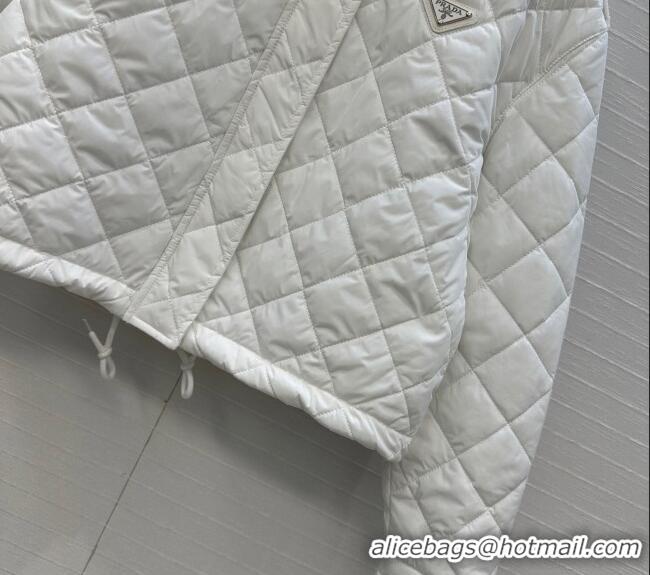 Top Quality Dior Oblique Padded Short Jacket with Strap DR090404 White 2025