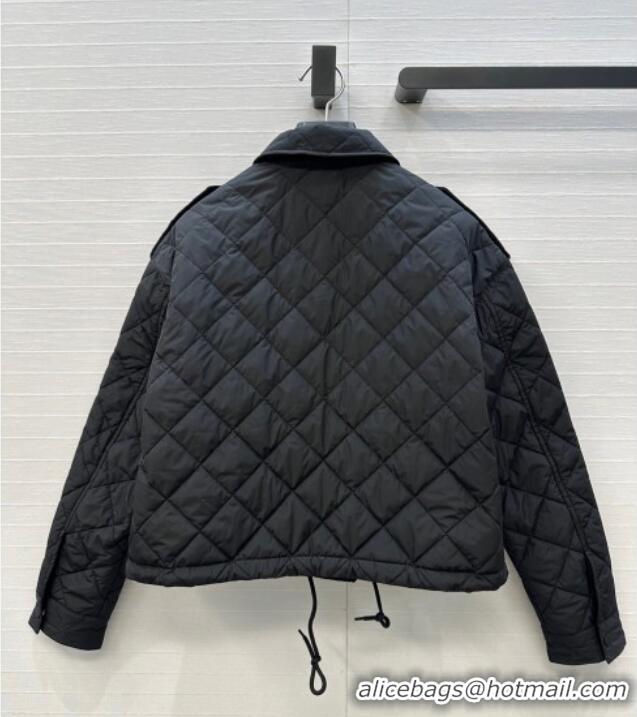 Super Quality Dior Oblique Padded Short Jacket with Strap DR090404 Black 2025