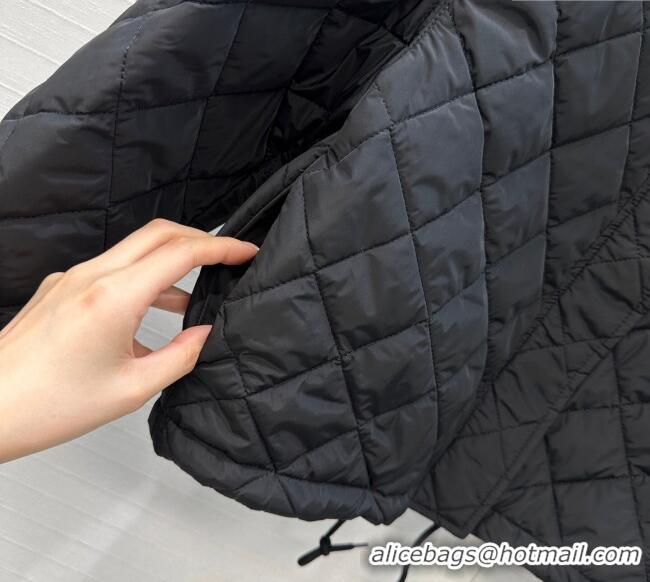 Super Quality Dior Oblique Padded Short Jacket with Strap DR090404 Black 2025