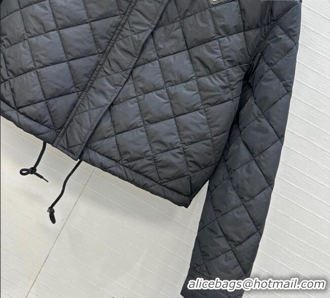 Super Quality Dior Oblique Padded Short Jacket with Strap DR090404 Black 2025