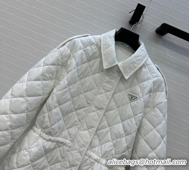 Trendy Design Dior Oblique Padded Short Coat with Strap DR090404 White 2025