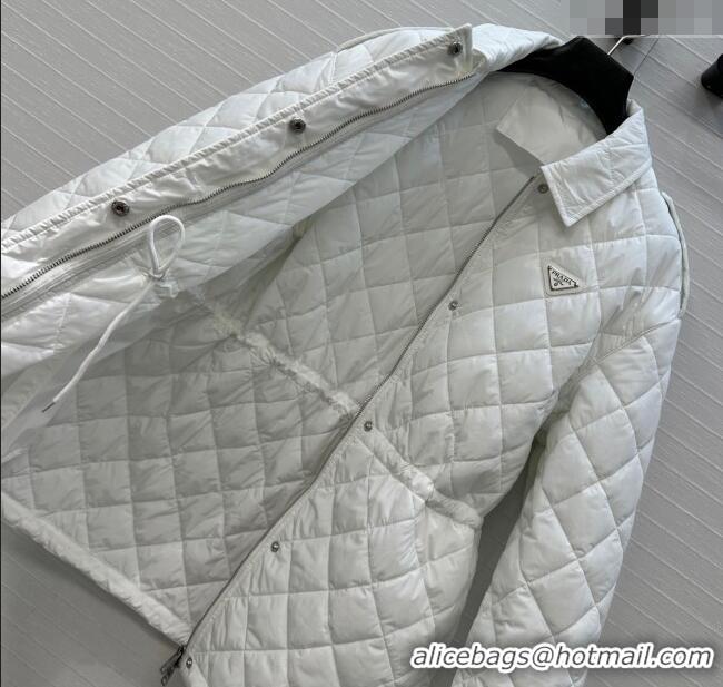 Trendy Design Dior Oblique Padded Short Coat with Strap DR090404 White 2025