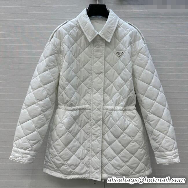 Trendy Design Dior Oblique Padded Short Coat with Strap DR090404 White 2025