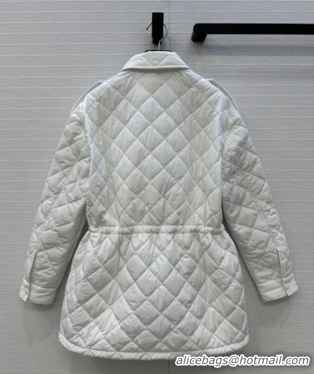 Trendy Design Dior Oblique Padded Short Coat with Strap DR090404 White 2025