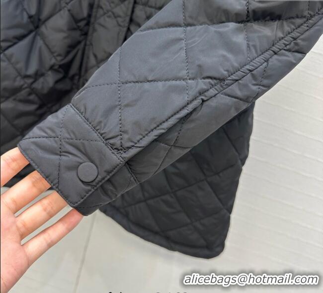 Best Quality Dior Oblique Padded Short Coat with Strap DR090404 Black 2025
