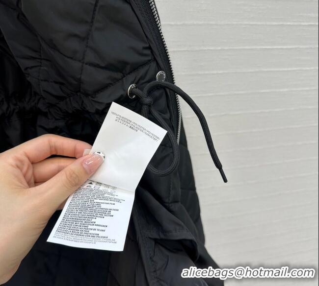 Best Quality Dior Oblique Padded Short Coat with Strap DR090404 Black 2025