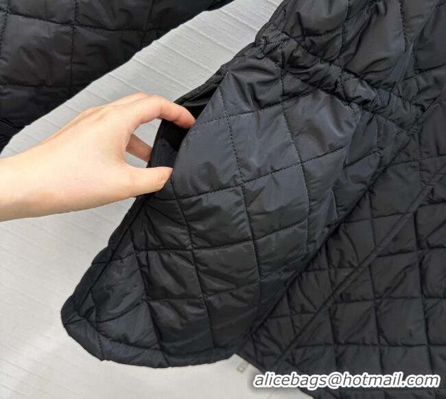 Best Quality Dior Oblique Padded Short Coat with Strap DR090404 Black 2025