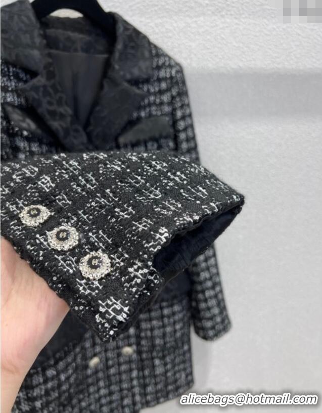 Best Quality Chanel Tweed Jacket CH111405 Black 2025