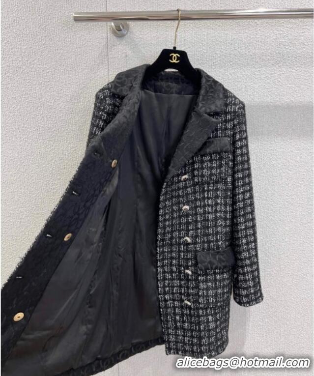 Best Quality Chanel Tweed Jacket CH111405 Black 2025