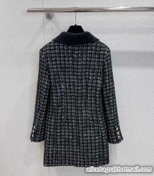 Best Quality Chanel Tweed Jacket CH111405 Black 2025