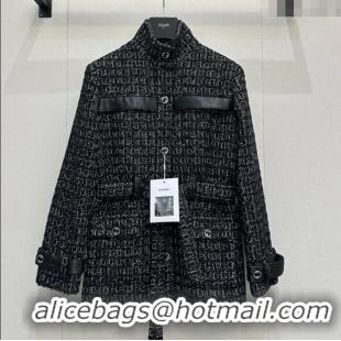 New Design Chanel Tweed Jacket CH111406 Black 2025