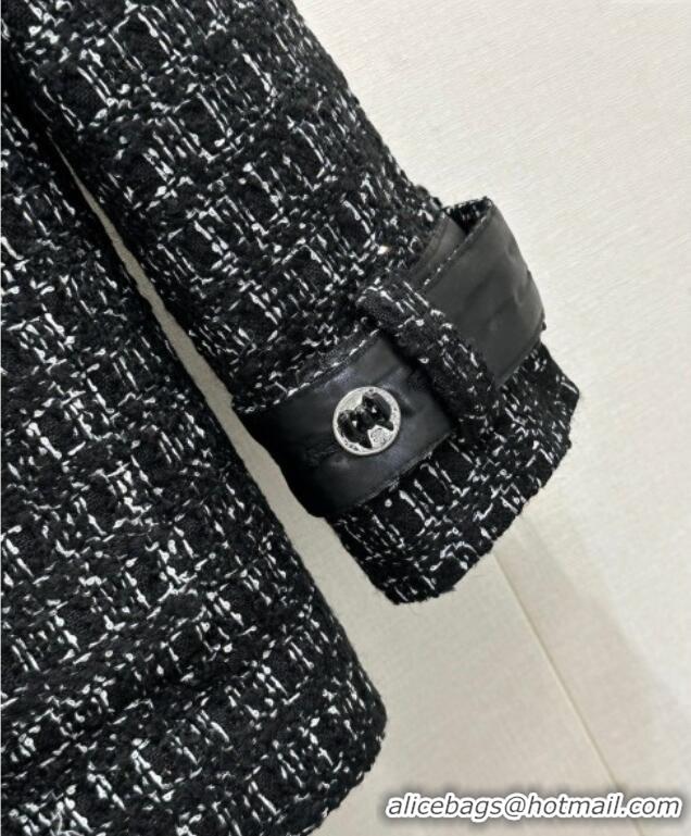 New Design Chanel Tweed Jacket CH111406 Black 2025