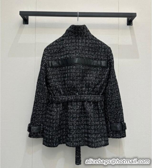 New Design Chanel Tweed Jacket CH111406 Black 2025