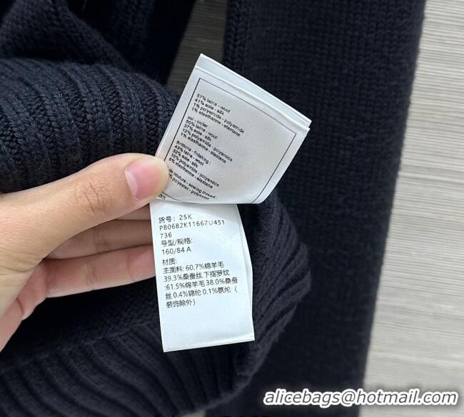 Top Design Chanel Wool Silk Sweater and Skirt Set with Bow CH111501 Black 2025