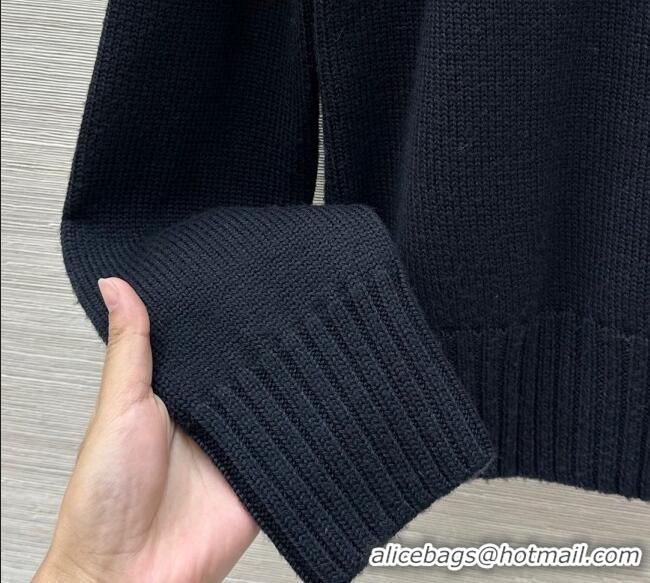 Top Design Chanel Wool Silk Sweater and Skirt Set with Bow CH111501 Black 2025