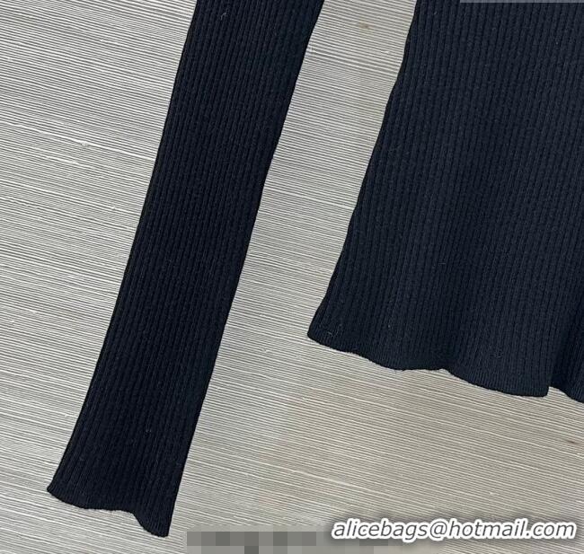 ​Well Crafted Chanel Wool Knit Top with Crochet Neck CH111506 Black 2025