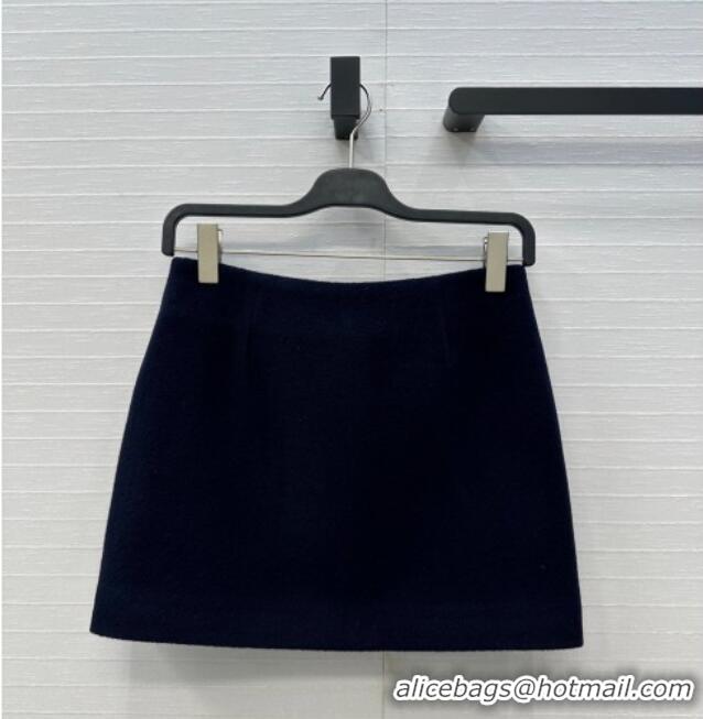 Grade Design Chanel Heart Wool Mini Skirt CH111545 Dark Blue 2025