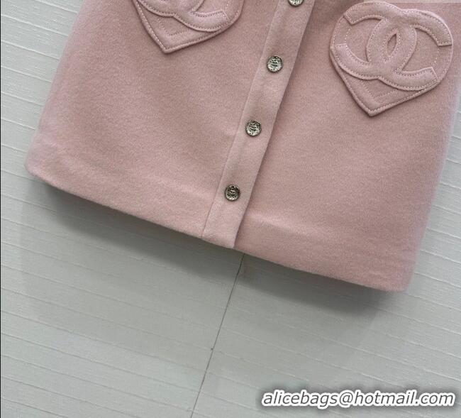 Good Taste Chanel Heart Wool Mini Skirt CH111545 Light Pink 2025