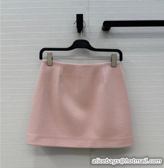 Good Taste Chanel Heart Wool Mini Skirt CH111545 Light Pink 2025