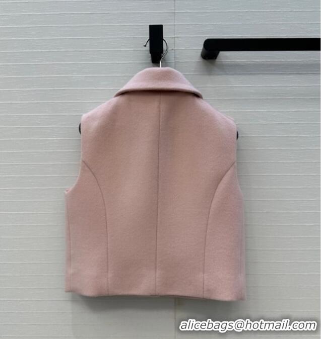 Unique Grade Chanel Heart Wool Mini Vest CH111545 Light Pink 2025
