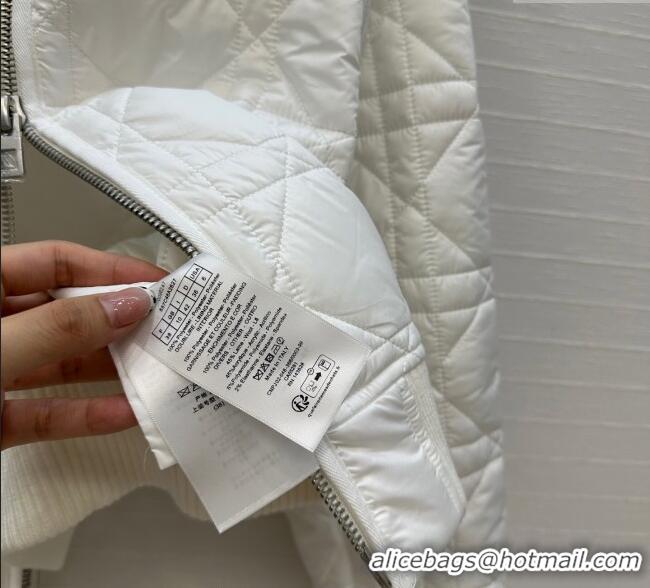 Well Crafted Dior Oblique Padded Short Jacket with Wide Neck CH090404 White 2025