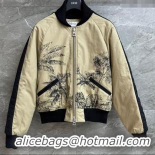 Luxury Discount Dior Printed Padded Jacket DR090422 Khaki 2025