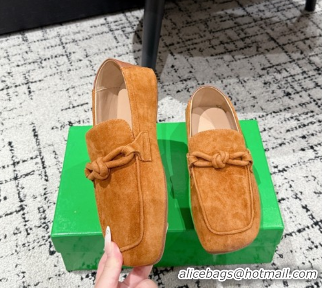 Stylish Bottega Veneta Daddy Loafers in Suede Yellow 0823054