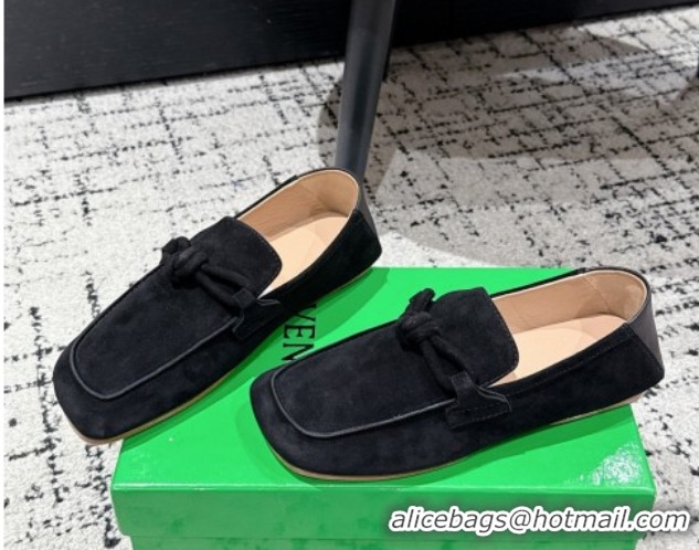 Perfect Bottega Veneta Daddy Loafers in Suede Black 50823055