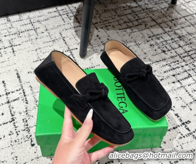 Perfect Bottega Veneta Daddy Loafers in Suede Black 50823055
