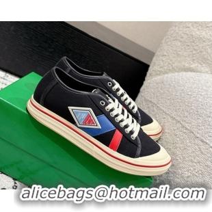 Unique Style Bottega Veneta Eliot Low-top Sneakers in Canvas with Leather Trim Black 0823061