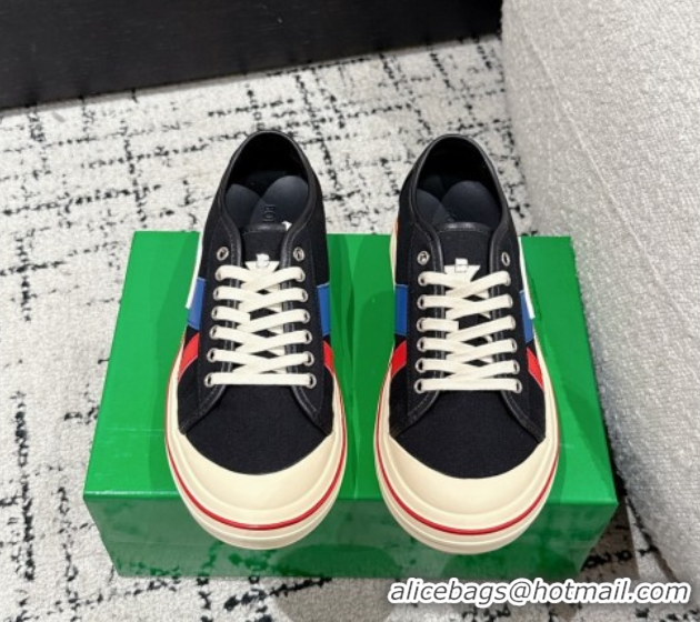 Unique Style Bottega Veneta Eliot Low-top Sneakers in Canvas with Leather Trim Black 0823061