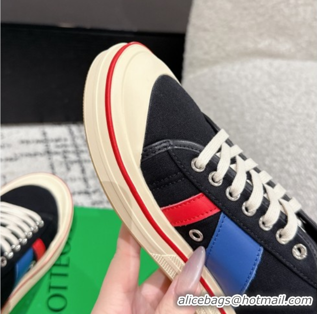 Unique Style Bottega Veneta Eliot Low-top Sneakers in Canvas with Leather Trim Black 0823061