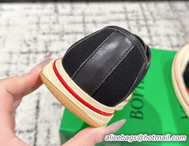 Unique Style Bottega Veneta Eliot Low-top Sneakers in Canvas with Leather Trim Black 0823061