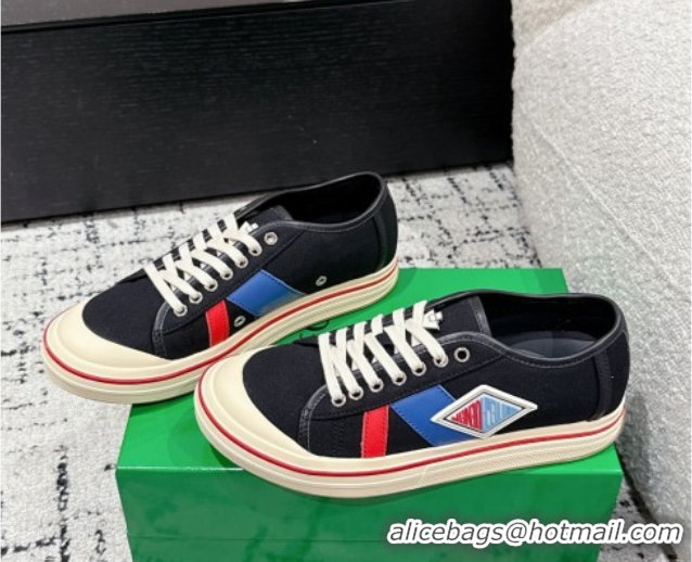 Unique Style Bottega Veneta Eliot Low-top Sneakers in Canvas with Leather Trim Black 0823061