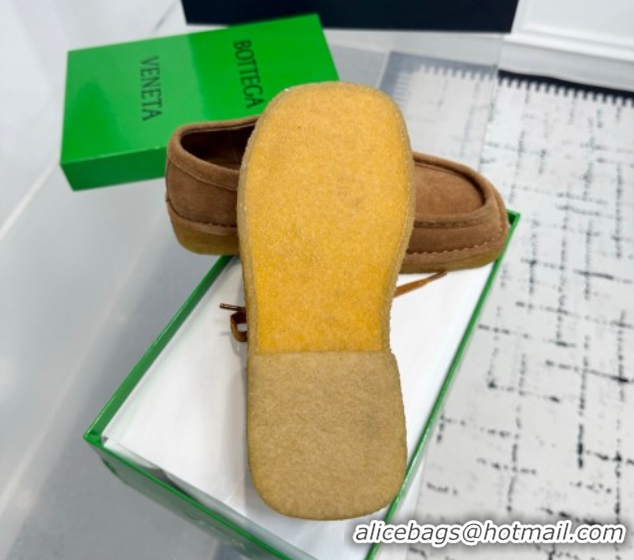 Good Looking Bottega Veneta Daddy Lace-Up Shoes in Suede Brown 0823065