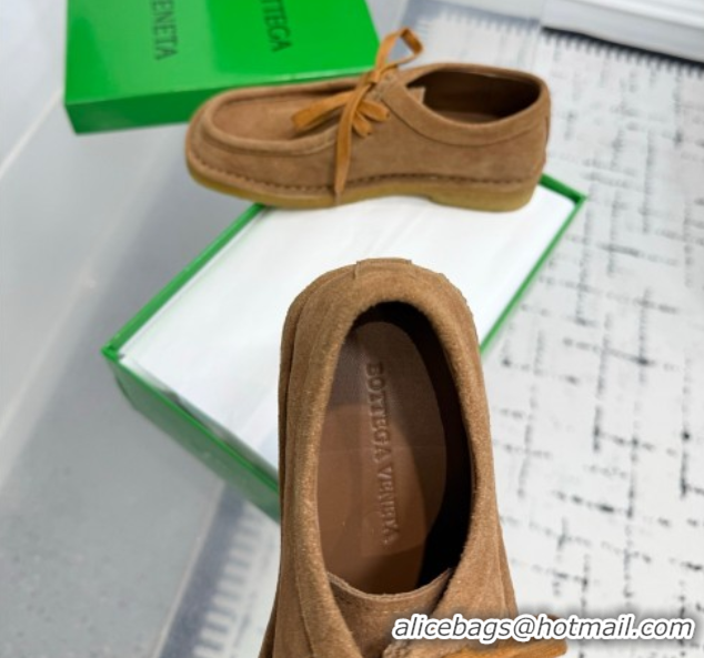 Good Looking Bottega Veneta Daddy Lace-Up Shoes in Suede Brown 0823065