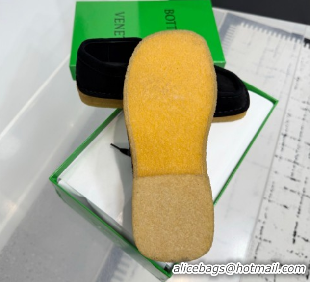 Grade Quality Bottega Veneta Daddy Lace-Up Shoes in Suede Black 0823067